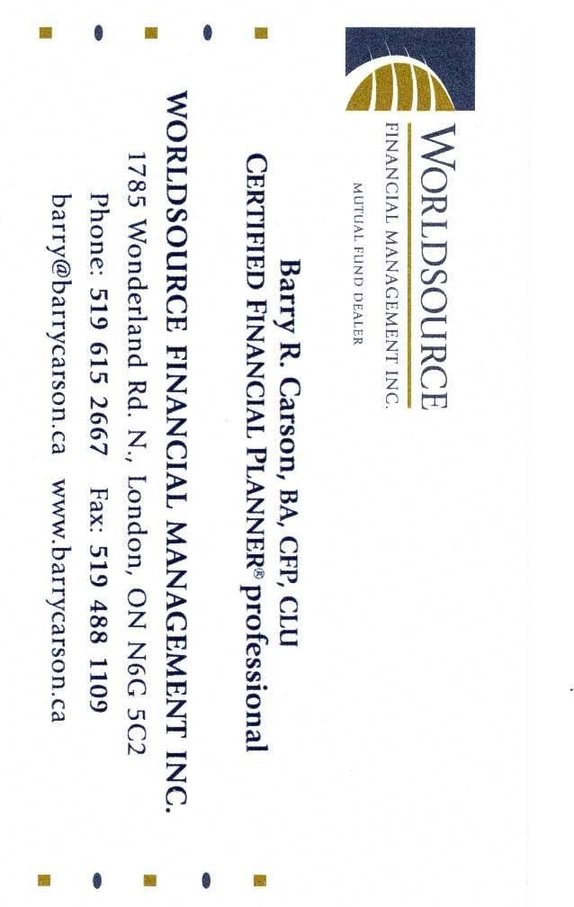 Business Card of Barry Carson